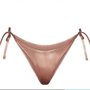 Skims Metallic Swim, Rose Gold, Tie Side XS bottom, SOLD OUT NWT
